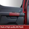 Interior Upgrade Accessories Rear Door Inner Handle Panel Trim Cover Sticker Protector for Ford F150 Raptor 2021 2022 2023 2024 2025 Red Carbon Fiber Style view 3