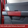 Interior Upgrade Accessories Rear Door Inner Handle Panel Trim Cover Sticker Protector for Ford F150 Raptor 2021 2022 2023 2024 2025 Red Carbon Fiber Style view 4
