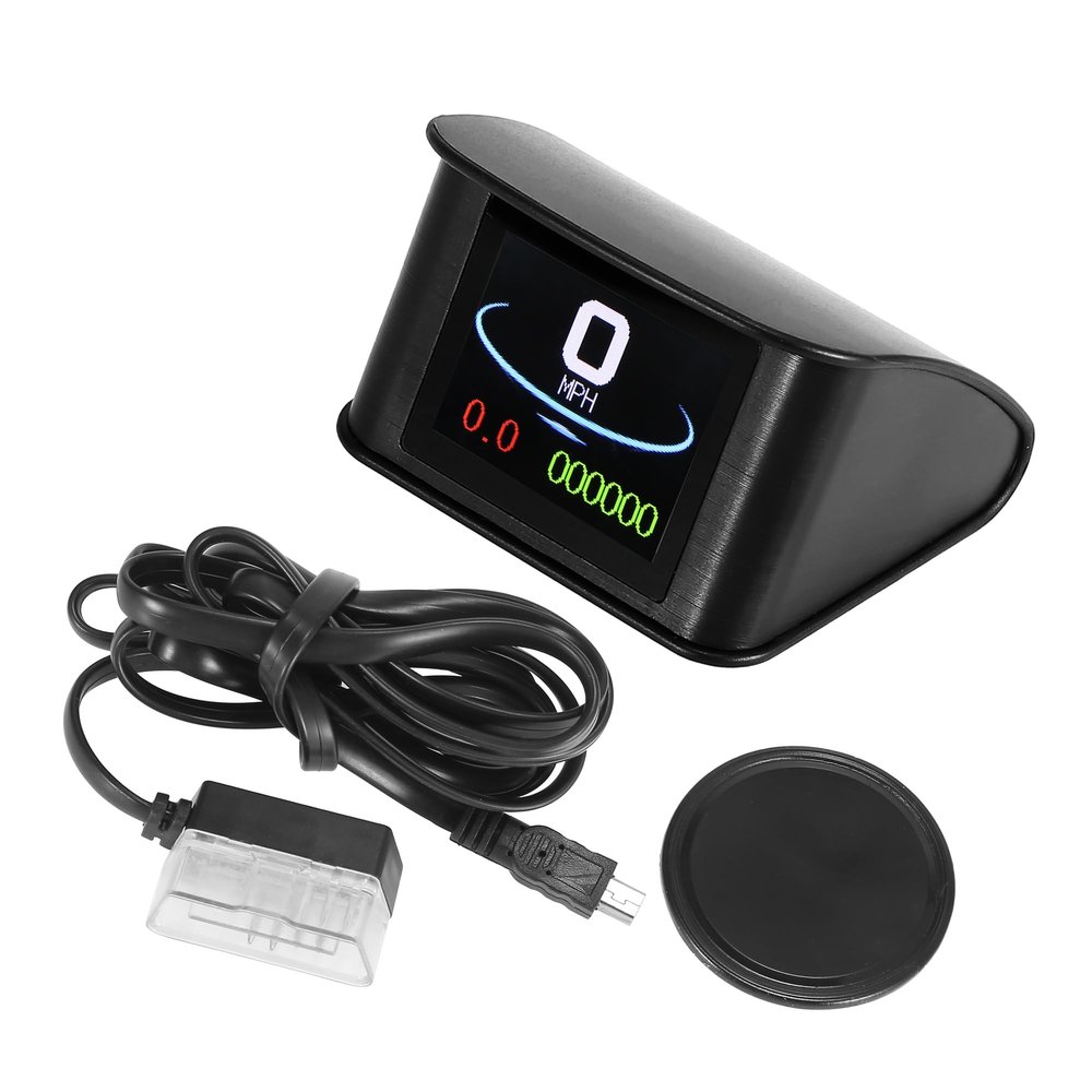 Hihaha Mini HUD Head Up Display Car Dashboard Digital Speedometer with OBDII EUOBD/Outside Multifunction Data Display Error Alarm TFT LCD Display for Car/Durable 2.2 Inch / 1 Set