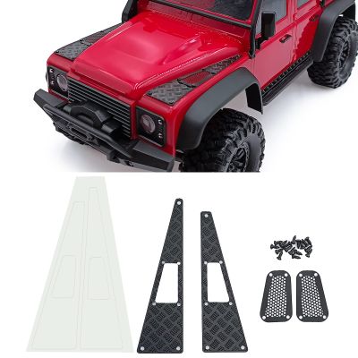 QUPA AM STORE 1 Set Stainless Steel Engine Hood Skid Plates with Intake Grille for 1/18 TRX4M Defender Upgrades