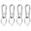 CooBigo 4Pack Small Keychain Rings, Metal Key Carabiner Clip, Mini EDC Key Ring Chain Holder Organizer for Purse Charm Hook, Car Keychain, Paracord Keychain Lanyard, Men and Women Key Fob (Silver) view 1
