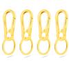 CooBigo 4Pack Small Keychain Rings, Metal Key Carabiner Clip, Mini EDC Key Ring Chain Holder Organizer for Purse Charm Hook, Car Keychain, Paracord Keychain Lanyard, Men and Women Key Fob (Gold) view 1