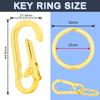 CooBigo 4Pack Small Keychain Rings, Metal Key Carabiner Clip, Mini EDC Key Ring Chain Holder Organizer for Purse Charm Hook, Car Keychain, Paracord Keychain Lanyard, Men and Women Key Fob (Gold) view 2