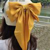 1 Piece Large Bow for Helmet Fashion Helmet Decoration Helmet Accessory for Ski Motorcycle Snowboard Helmet Yellow view 2