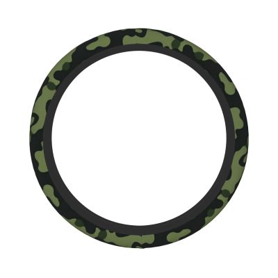 Camo Green Print Steering Wheel Cover Soft Anti-Slip Auto Steering Wheel Cover Elastic Car Accessories Steering Wheel Protector Universal 15 Inch for Cars SUV Vehicle Truck