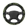 Camo Green Print Steering Wheel Cover Soft Anti-Slip Auto Steering Wheel Cover Elastic Car Accessories Steering Wheel Protector Universal 15 Inch for Cars SUV Vehicle Truck view 3