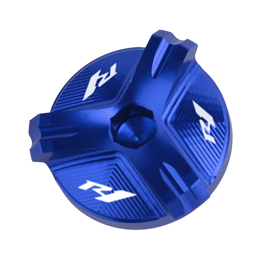 ByoBLu Motorcycle CNC Engine Oil Filler Cap Plug Cover Compatible with Yamaha YZF R1 R3 R6 YZFR1 1998-2020 YZFR3 2015-2021 YZFR6 YZFR6S 2006-2021 (Color : R1 Blue, Size : A)