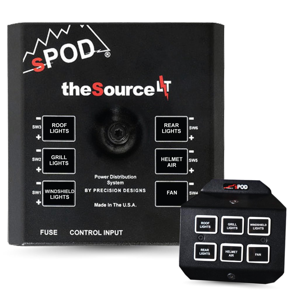 sPOD SourceLT Mini 6 Accessory Controller with Steering Wheel Mount Kit for 2022+ Polaris RZR Pro R, 2020+ Pro XP, 2025 Pro S, & 2020-24' Turbo R UTV - USA 5-Year Warranty