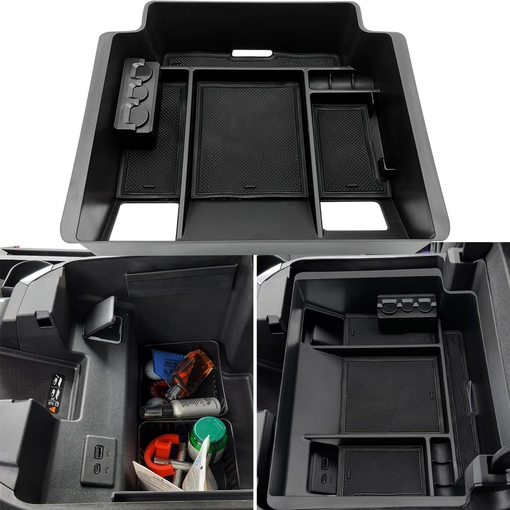 JOJOMARK Center Console Organizer Tray fits for 2022-2026 GMC Sierra/Chevy Silverado 1500 Accessories,2024-2026 Silverado/Sierra 2500HD 3500HD (Wireless Charging With Full Console w/Bucket Seats Only)
