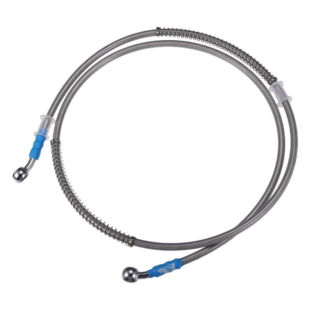 uxcell 1400mm 55.12" Length 0.4" ID Motorcycle Hydraulic Brake Line Oil Hose Pipe Metal Braided Cable for ATV Motocross Sport Bikes Street Bikes Silver Tone