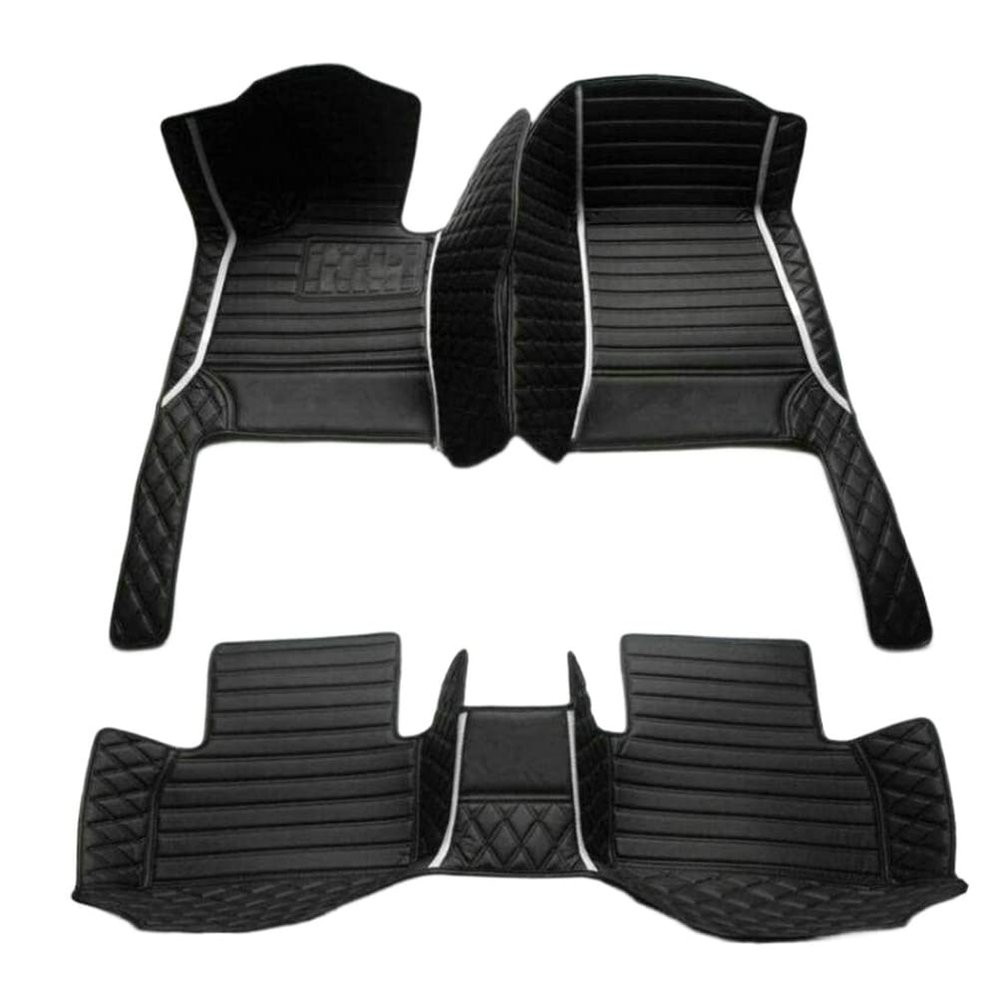BILKAR Custom Car Floor Mats fit for Acura Sedan 2000-2023 Full Coverage of Vehicle Interior Floor Accessories Automotive Liners (Black Double Pinned White Stripe)