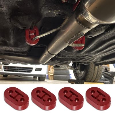 CHRYMUM 4PCS Car Rubber Exhaust Hanger, Rubber Muffler Hangers, Rubber Insulator Bushing Mount, Rubber Exhaust Mounts with 2 Holes 0.47 Inch, High Density Bracket Hanger Universal for Car/Truck/SUV