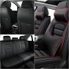 ILMO Seat Covers Fit for RAM 2500 2012-2026, Waterproof Nappa Leather Truck Seat Protectors with Soft Touch, Compatible Airbag Auto Interior Covers (Black&Red, 2 Front Seat Luxury) view 2