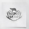 Decal Stickers of Nana Bear (Metallic Silver) (Set of 2) Premium Waterproof Vinyl Decal Stickers for Laptop Smartphone Car Dirt Bike Wall Room Mason Jar Bathtub Door Skateboard - ANDVER1f11493SI view 1