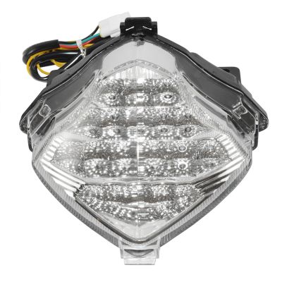 Motorcycle Chrome LED Integrated Blinker Taillight Rear Tail Brake Turn Signals Light For YAMAHA YZF-R1 YZF R1 YZFR1 2004 2005 2006 P/N 5VY-84710-00-00 (Clear)