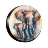 Abstract Watercolor Elephant Spare Tire Cover Weatherproof Tire Wheel Waterproof Sun Protectors Cover Universal Fit for RV SUV Off-Road Vehicle Camper Motorhome Truck 14" 15" 16" 17" view 1