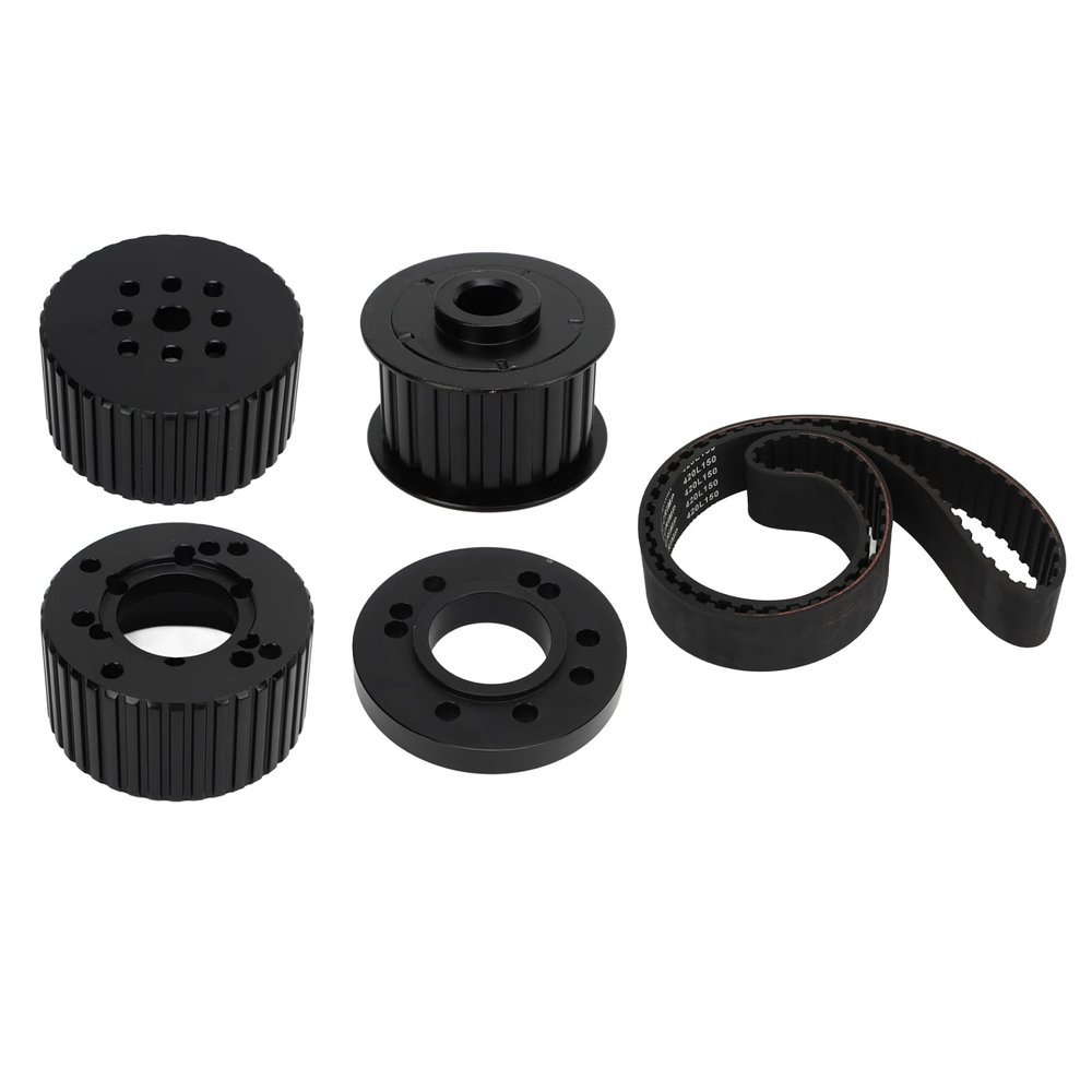 Belt Tensioner Pulley Drive Kit, Precise Ratio Slip Resistant Belt Drive Pulley Kit Power Steering 2258KIT for Big Block 383 400 413 440 Engine (Black)