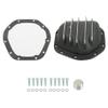GENRICS 1 Set of Rear Black Aluminum Differential Cover & Gasket & Drain Plug Replacement for Dana 44 10 Bolts view 2