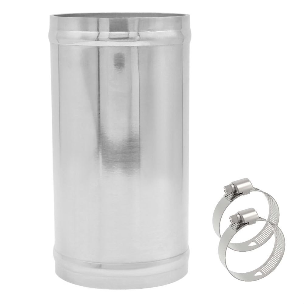 YSIL Intercooler Pipe Air Intake Tube OD 2.5"(63mm) Length 4.72"(120mm) Straight Aluminum Universal Hose Joiner Pipe Connector with 2 Clamps