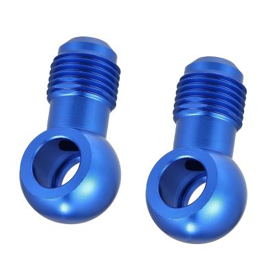 Taimmach 2pcs Dia.10.5mm Blue Fuel Banjo Fittings 6AN Male Flare Adapter Banjo Bolt Fuel Oil Pump Aluminium Alloy for Car
