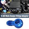 Taimmach 2pcs Dia.10.5mm Blue Fuel Banjo Fittings 6AN Male Flare Adapter Banjo Bolt Fuel Oil Pump Aluminium Alloy for Car view 2