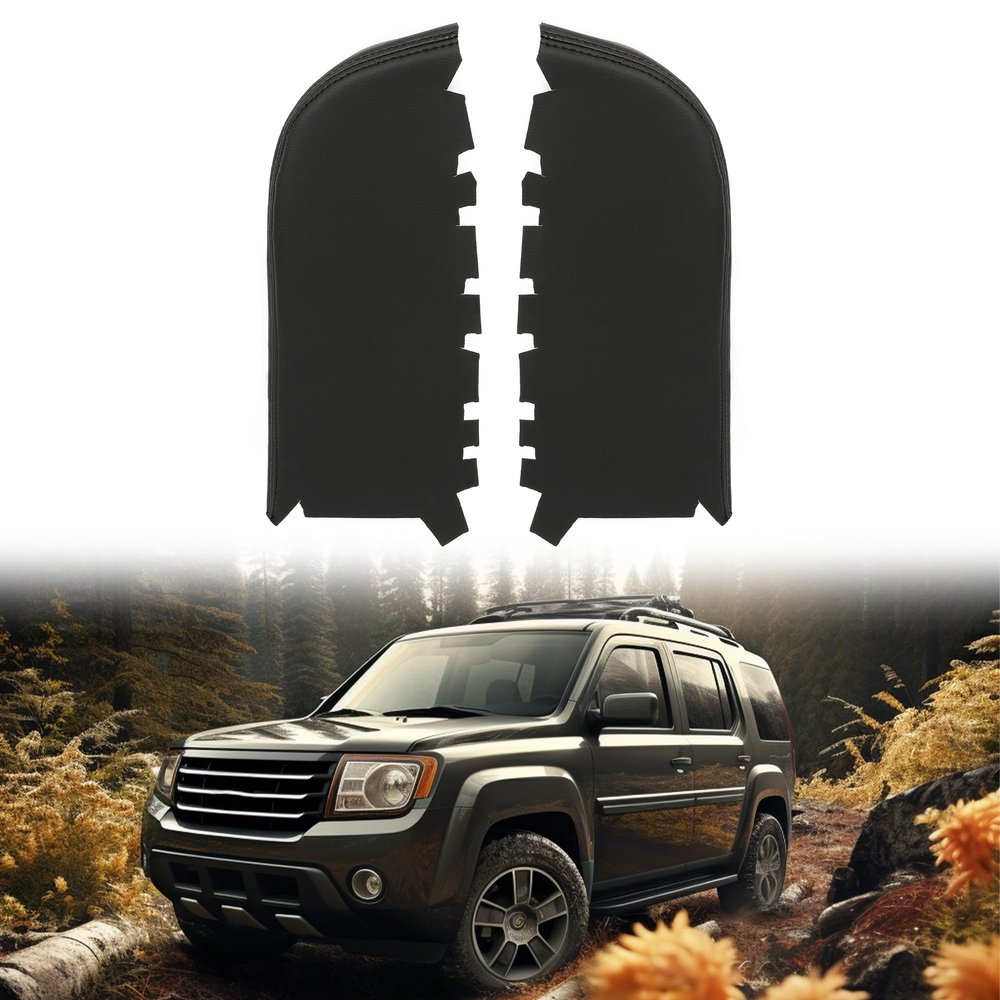 KUAFU Front Door Panel Armrest Cover Compatible with 2009-2015 Honda Pilot PVC Black