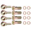 Karlass 4 Set Car Banjo Hose Barb Bolt Metal with 8mm Spacers for Car Fittings Washer Bronze Tone view 1