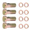 Karlass 4 Set Car Banjo Hose Barb Bolt Metal with 8mm Spacers for Car Fittings Washer Bronze Tone view 2