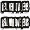 Gear Tatz - Real Men Love Jesus - Set of 2 Christian Contoured Small Bumper Stickers - for Cars,Trucks,Adults - Professionally Made in The USA - Vinyl Decal (1, 2"X6"(Set of 2)) view 1