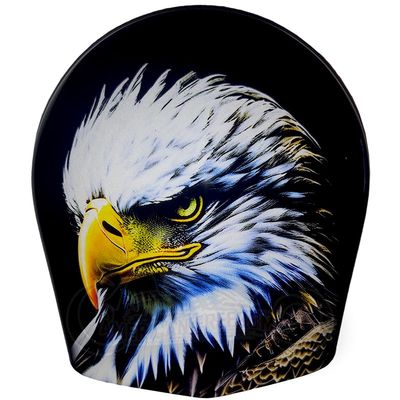 Custom Aluminum Cowbell Horn Cover for Harley Davidson - Eagle Head (Matte, 1993-2019 Sportster 1200)