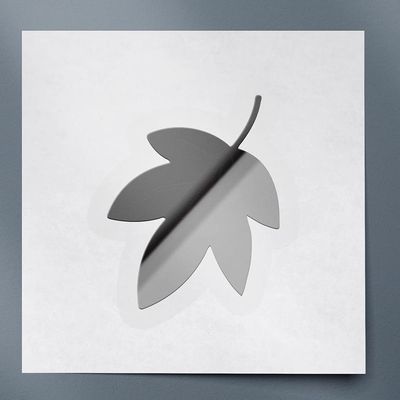 Decal Stickers of Leaf (Metallic Silver) (Set of 2) Premium Waterproof Vinyl Decal Stickers for Laptop Phone Accessory Helmet Car Window Mug Tuber Cup Door Wall Decoration - ANDVER1d34083SI