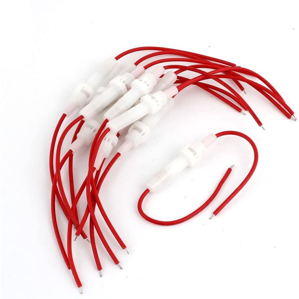 XYWHPGV Automotive 10A Red White Inline 6mm x 30mm Tube Fuse Holder 10pcs (6c71e 1a105 73626 a037c 53fe2 dc1be