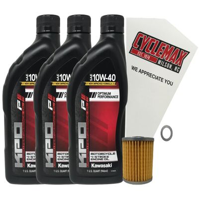 CYCLEMAX Oil Change Kit Compatible with 1987-2023 Kawasaki KLR650