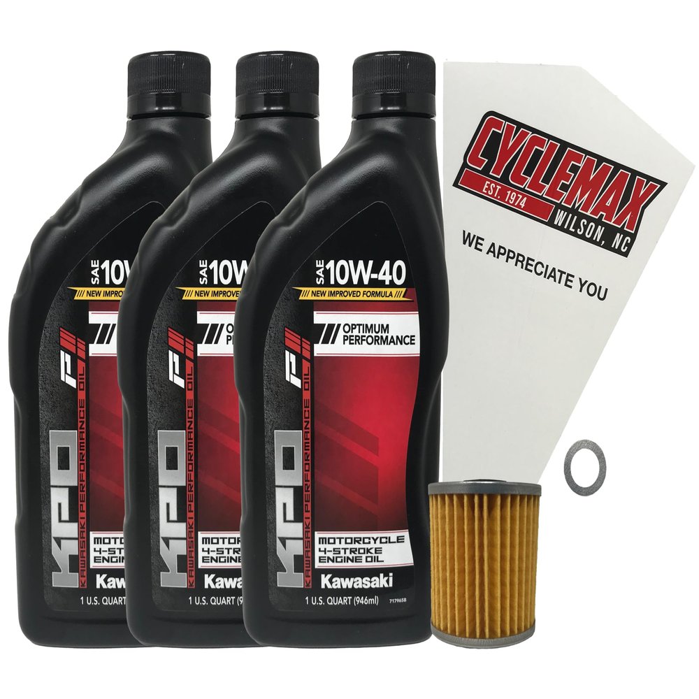 CYCLEMAX Oil Change Kit Compatible with 1987-2023 Kawasaki KLR650