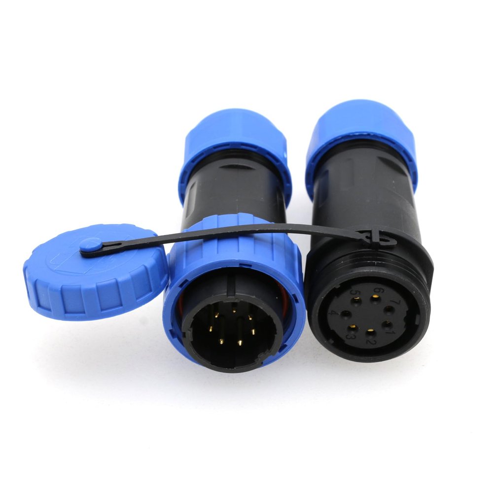 ZBLZGP TY20 7 Pin 5A Solder-Free Aviation Waterproof Connector Quick-Disconnect Screw Crimp in-line Mount Male Female Cable Plug Socket Power 18AWG Wire Cable for Marine Automotive Solar