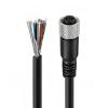 M12 A-Code 5-Pin Female to Open End Cable, 3m/9.8ft Shielded Pigtail Cord, Gold-Plated Contacts, IP67 Waterproof, Anti-Interference Signal Wire for DeviceNet, CANopen, Industrial Sensors view 1