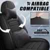 LEYPOCO Leather Seat Cover for Jaguar F-PACE 2017-2023,Waterproof Soft Seat Covers,Interior Accessories Seat Covers Cushion Vehicle Protector Airbag Compatible(Classic Black,Full Set with Pillow) view 3