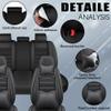 LEYPOCO Leather Seat Cover for Jaguar F-PACE 2017-2023,Waterproof Soft Seat Covers,Interior Accessories Seat Covers Cushion Vehicle Protector Airbag Compatible(Classic Black,Full Set with Pillow) view 4