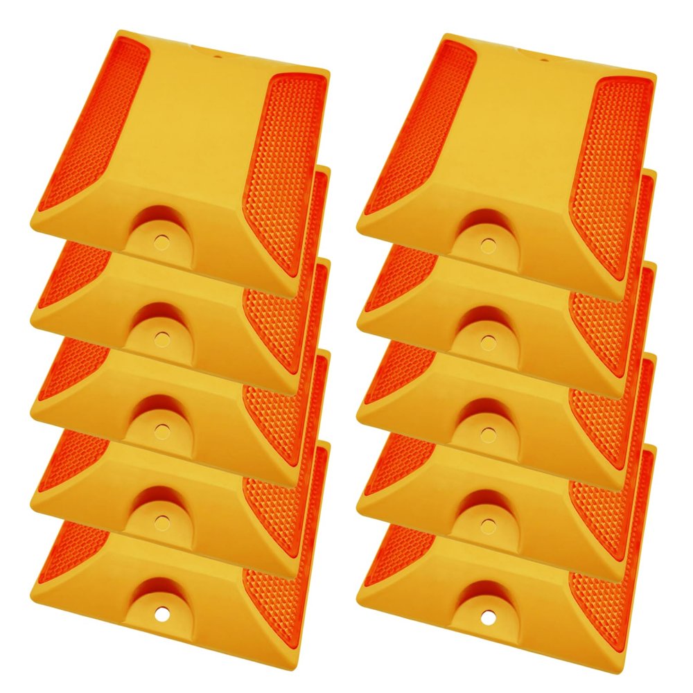 Kanlpeia 10 Pack Driveway Reflectors, 4x4 Inch Asphalt Pavement Markers