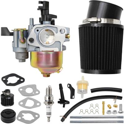 laffoonparts Upgrade Carburetor Air Filter Adapter Jet Kit Replacement for Predator 212cc 6.5 HP Gx160 Gx200 196cc Baja MB200 KT196 BT200X CT200U Stage 1 Go Kart Race Mini Bike Parts