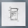 Decal Stickers of Happy New Year (Metallic Silver) (Set of 2) Premium Waterproof Vinyl Decal Stickers for Laptop Phone Accessory Helmet Car Window Mug Tuber Cup Door - ANDVER10c2213SI_102023 view 1