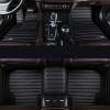 HLMATSM Custom car Floor mats fit for Infiniti Q50 Hybrid 2014-2023, Waterproof Anti Slip Compatible with Leather car mats (Black Wide Stripe) view 1