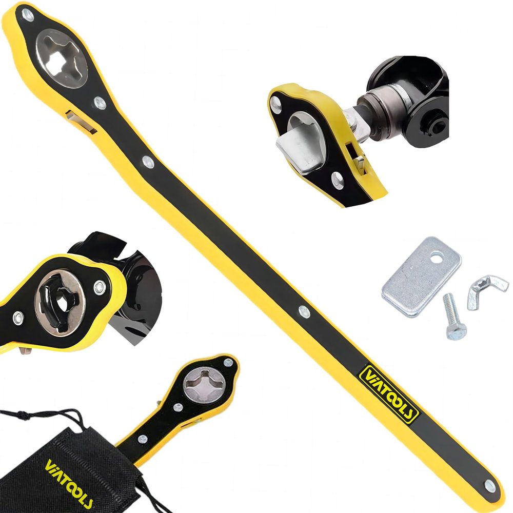 VIATOOLS Car Jack Ratchet Wrench, 360 Swivel Labor-Saving and Quick Lift Handle for 2Ton and 3Ton Scissor Jacks, Knob Designed Forward and Reversal