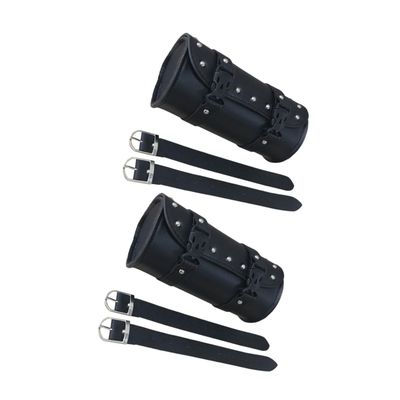 INOOMP 2pcs Motorcycle Saddlebags Saddlebag Synthetic Mounting Straps Side Bags for Electric Motorcycle Black