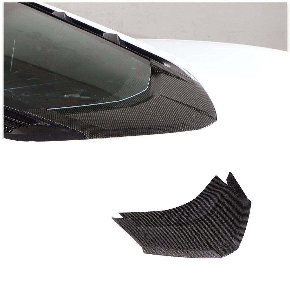 Car Rear Back Window Lower Trim Decoration Cover Sticker, Real Carbon Fiber Accessories for Corvette C8 2020-2024 (Black)