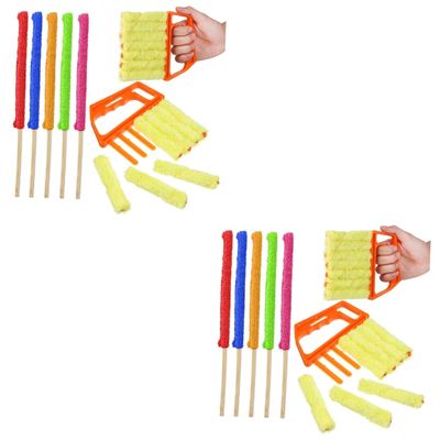 Mobestech 2sets Microfiber Crevice Cleaning Sticks Blinds Duster Brush for Efficient Dust Removal Tight Spaces for Blinds and Ceiling Fans