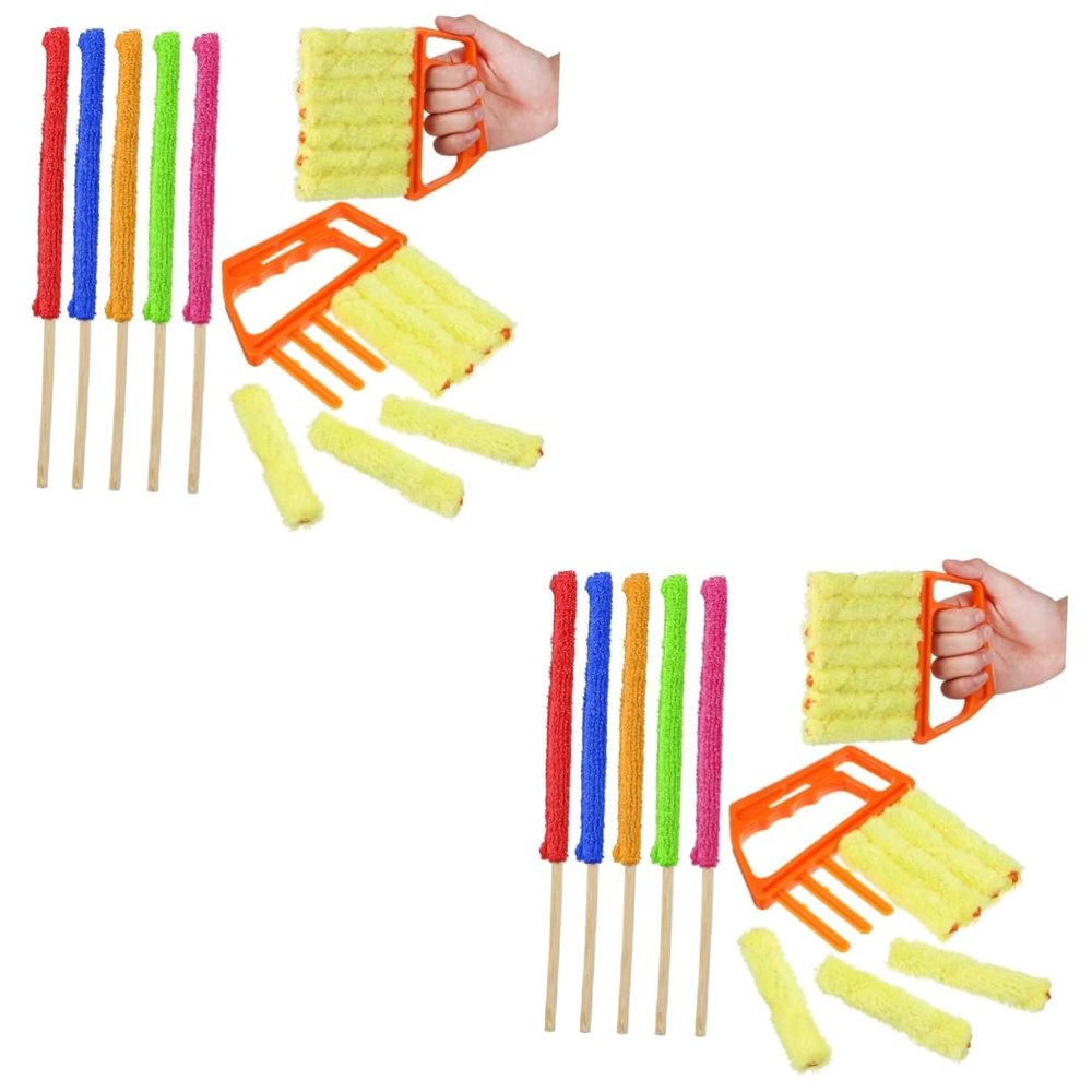 Mobestech 2sets Microfiber Crevice Cleaning Sticks Blinds Duster Brush for Efficient Dust Removal Tight Spaces for Blinds and Ceiling Fans