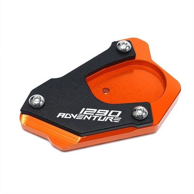 for 1290 Super Adventure/R/T/S Motorcycles Kickstand Foot Side Stand Enlarger Plate Extension Pad CNC Support Plate Tire Valve Caps Anti Slip (Color : Orange)