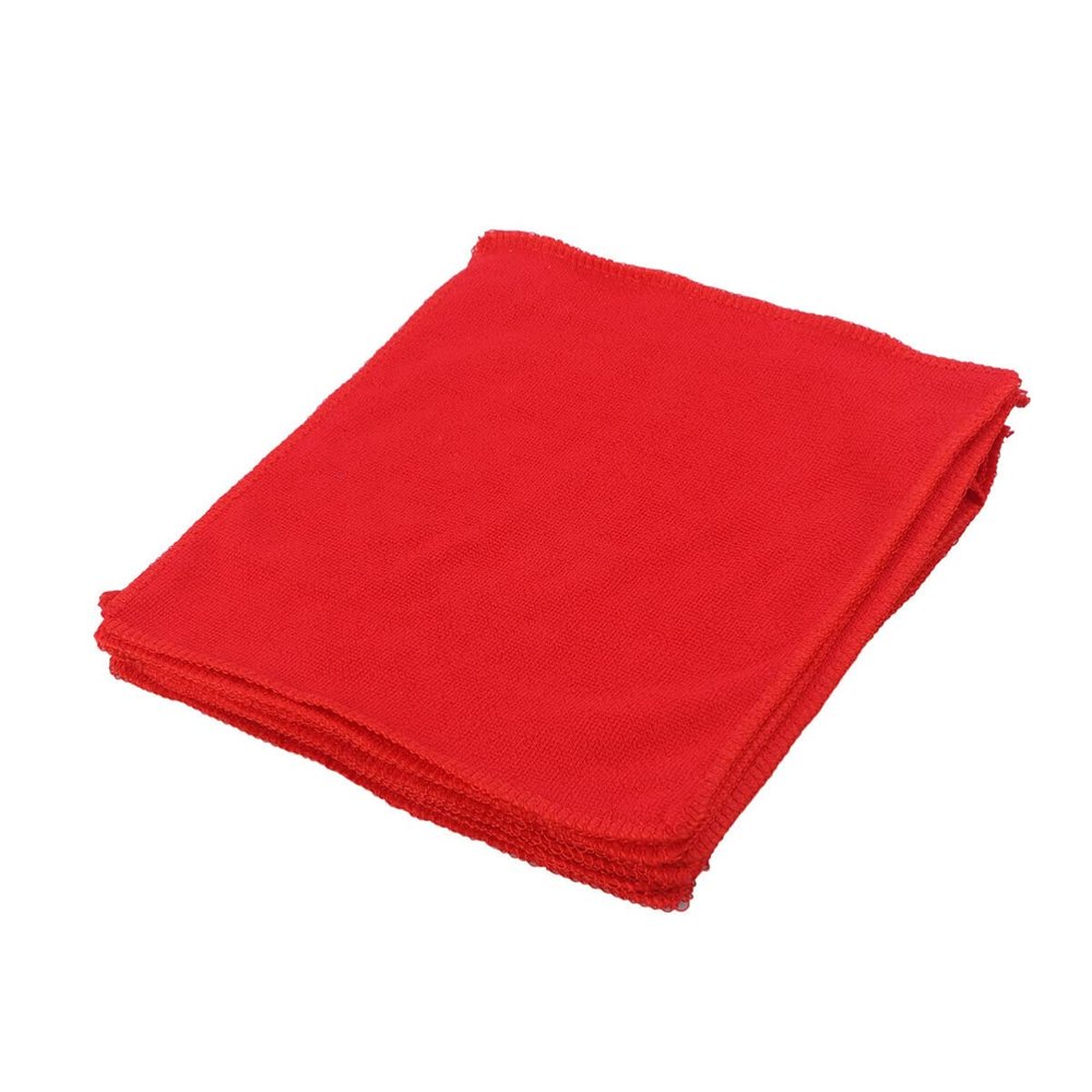 SOLUSTRE 50pcs Microfiber Car Drying Towels Auto Washcloths Super Absorbent Cleaning Cloths for Cars Trucks Boats and Home Red