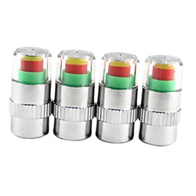 FAVOMOTO 4pcs Car Tire Pressure Monitoring Sensor Caps Accurate Pressure Warning Indicator for Vehicle Tires Easy to Read Color Coded Design Suitable for Cars Suvs and Motorcycles